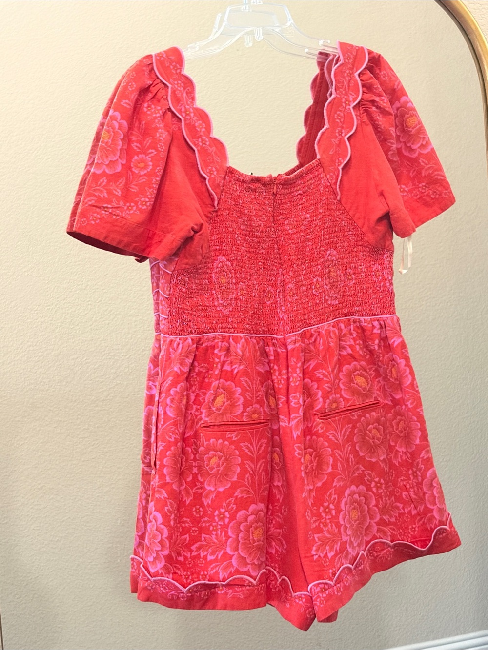 Farm Rio Olivia Cutout Smocked Romper Size M - Picture 6 of 9